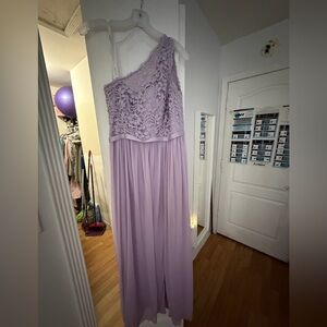David's Bridal | Dresses | One Shoulder Georgette Cascade Bridesmaid Dress  | Poshmark